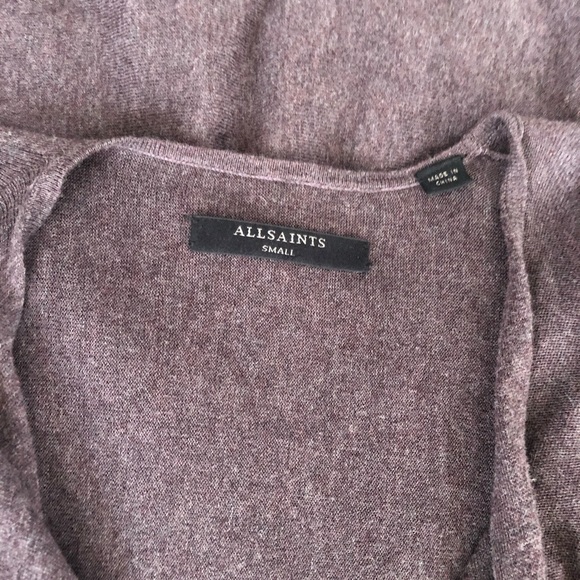 Allsaints Size Small Itat Shrug Cardigan Brown - Picture 9 of 10
